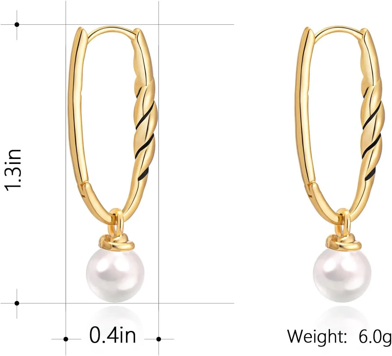 Milan Chiva Small Hoop Earrings for Women 14k Gold Plated Lightweight Huggie Drop Dainty Jewelry