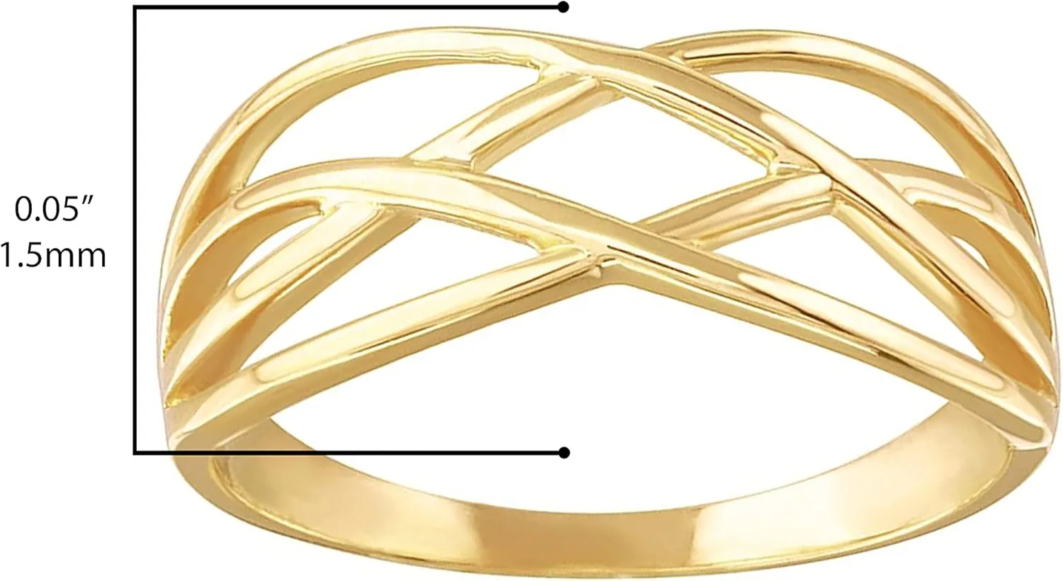 Modern Contemporary Rings 10k Yellow Gold Woven Celtic Knot Band Style Ring