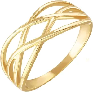 Modern Contemporary Rings 10k Yellow Gold Woven Celtic Knot Band Style Ring