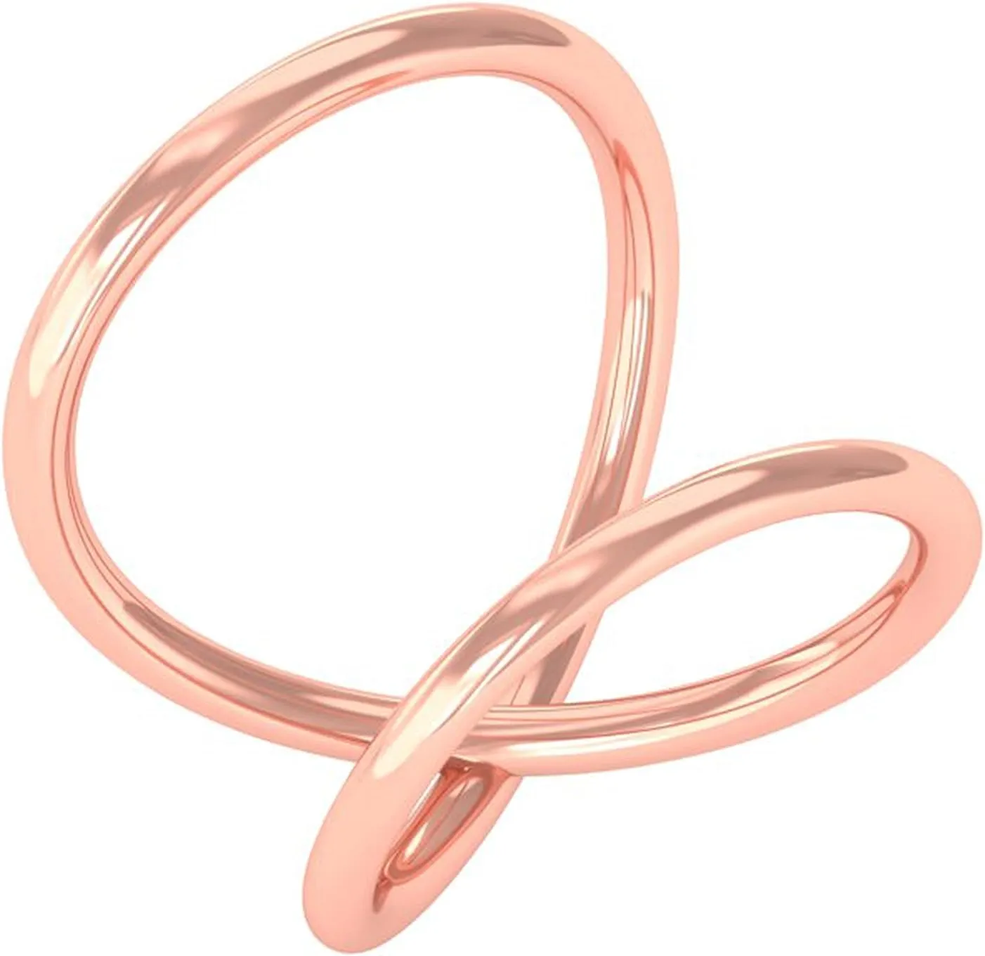 Modern Infinite Loop Criss Cross X Orbit Ring Band Sterling Silver 925 Jewelry, Promise Ring for Couples, Splint Knuckle Dainty Ring