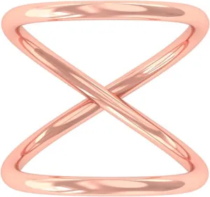 Modern Infinite Loop Criss Cross X Orbit Ring Band Sterling Silver 925 Jewelry, Promise Ring for Couples, Splint Knuckle Dainty Ring