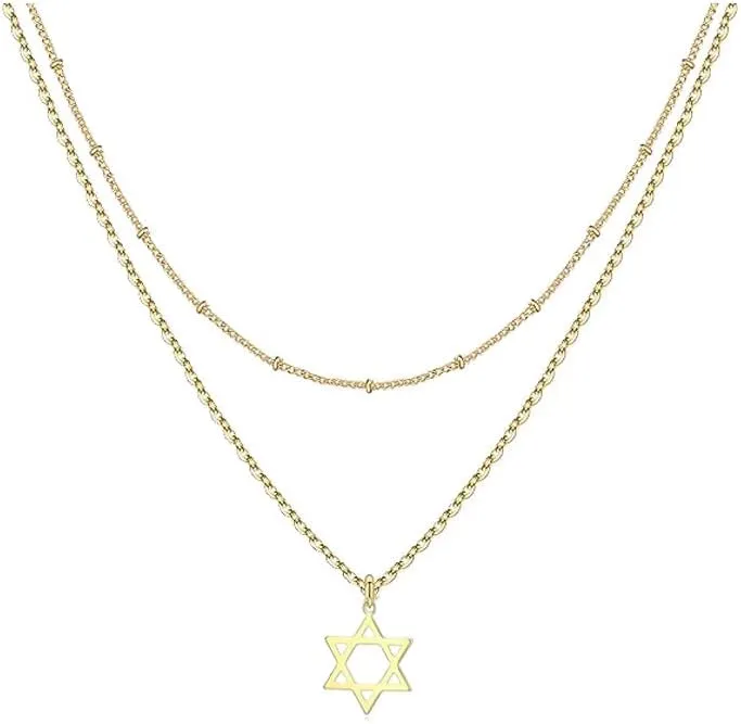 Modpide Stainless Steel Star of David Choker Necklace Jewish Women Collar Necklace