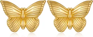 MUYAN Gold Bow Butterfly Earrings for Women Dainty Holiday Stud Earring Everyday Fashion Jewelry
