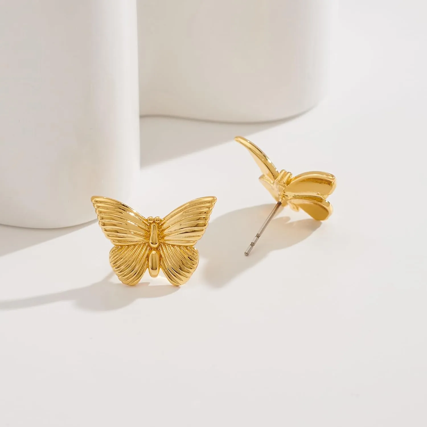 MUYAN Gold Bow Butterfly Earrings for Women Dainty Holiday Stud Earring Everyday Fashion Jewelry