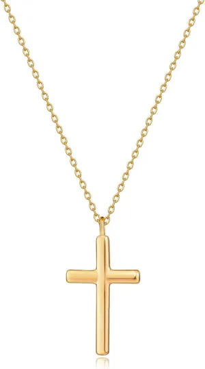 MYEARS Women Cross Necklace Gold Pendant 14K Gold Plated Simple Dainty Chain Everyday Jewelry