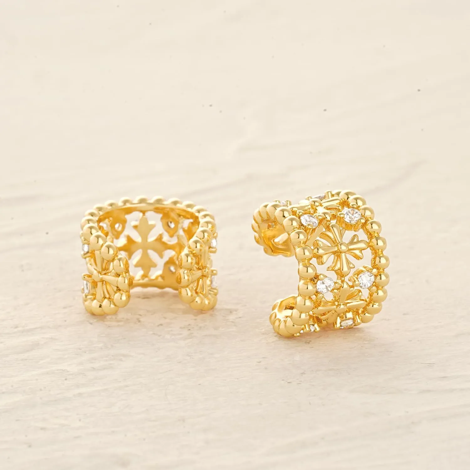 MYEARS Women Ear Cuff Earrings Gold Non Pierced Cartilage Clip on Open Wrap Hoop 14K Gold Plated Simple Hypoallergenic Everyday Jewelry