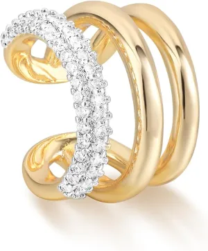MYEARS Women Ear Cuff Earrings Gold Non Pierced Cartilage Clip on Open Wrap Hoop 14K Gold Plated Simple Hypoallergenic Everyday Jewelry