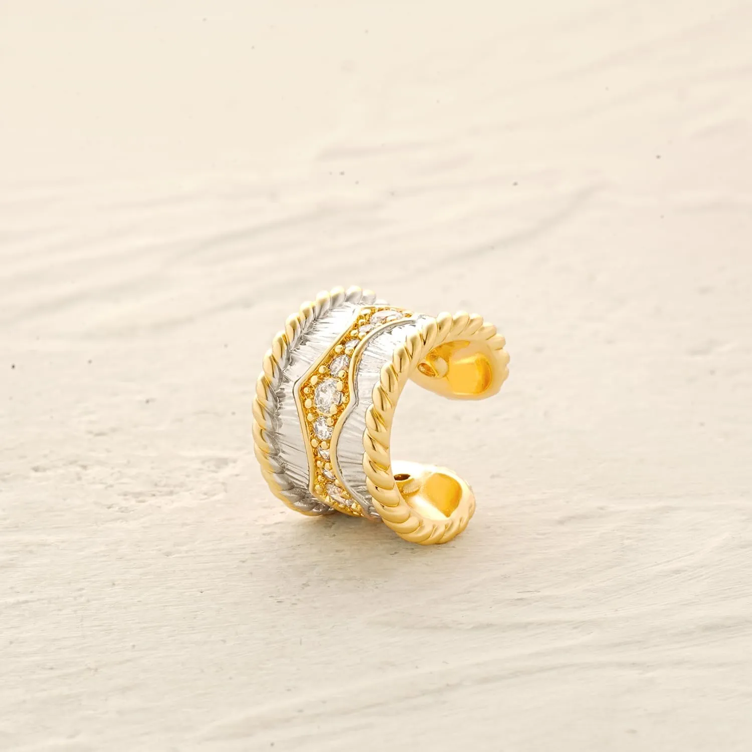 MYEARS Women Ear Cuff Earrings Gold Non Pierced Cartilage Clip on Open Wrap Twist Hoop 14K Gold Plated Simple Hypoallergenic Everyday Jewelry