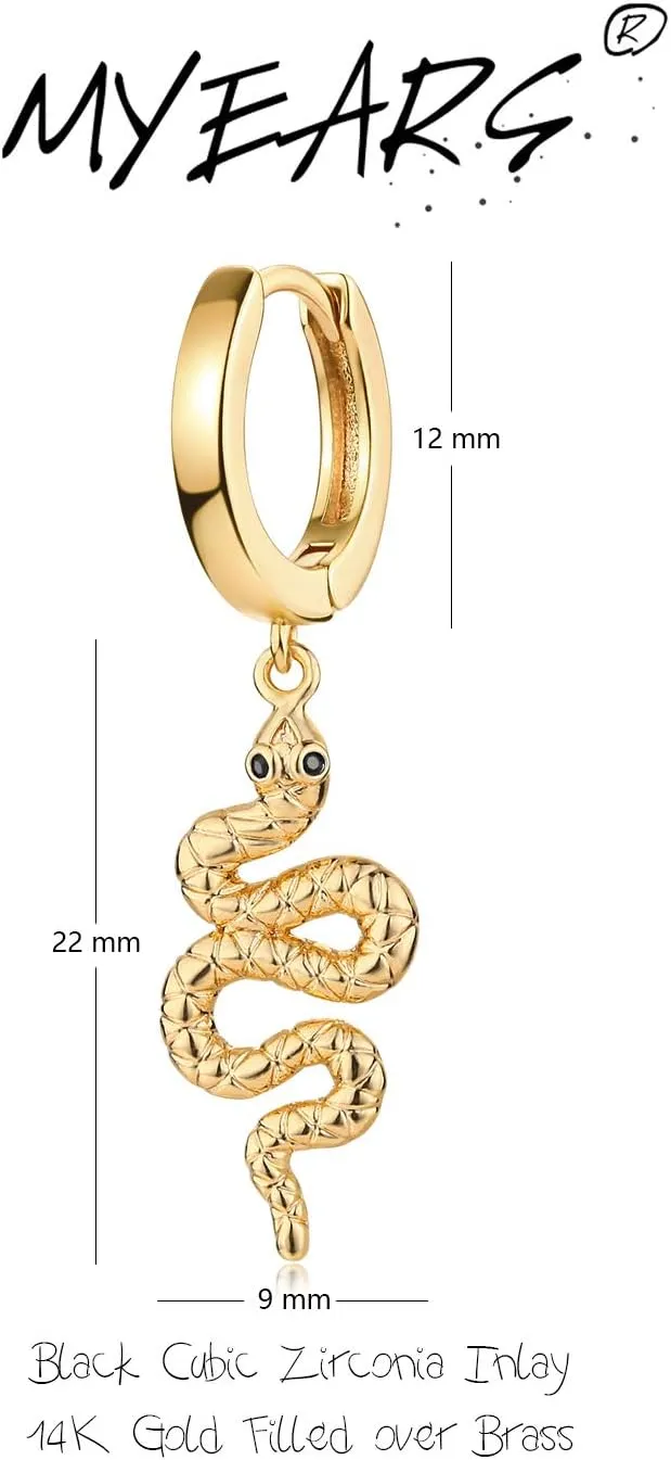MYEARS Women Earrings Gold Huggie Hoop Dangle Drop 14K Gold Plated Small Simple Hypoallergenic Everyday Jewelry