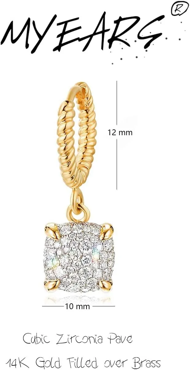 MYEARS Women Earrings Gold Huggie Hoop Dangle Drop 14K Gold Plated Small Simple Hypoallergenic Everyday Jewelry