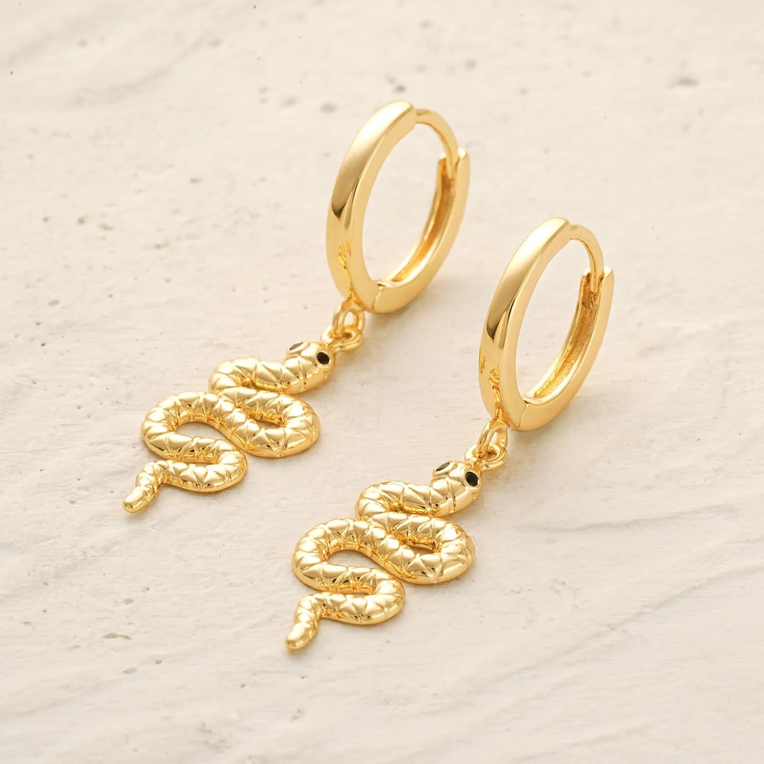 MYEARS Women Earrings Gold Huggie Hoop Dangle Drop 14K Gold Plated Small Simple Hypoallergenic Everyday Jewelry
