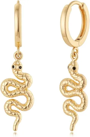MYEARS Women Earrings Gold Huggie Hoop Dangle Drop 14K Gold Plated Small Simple Hypoallergenic Everyday Jewelry