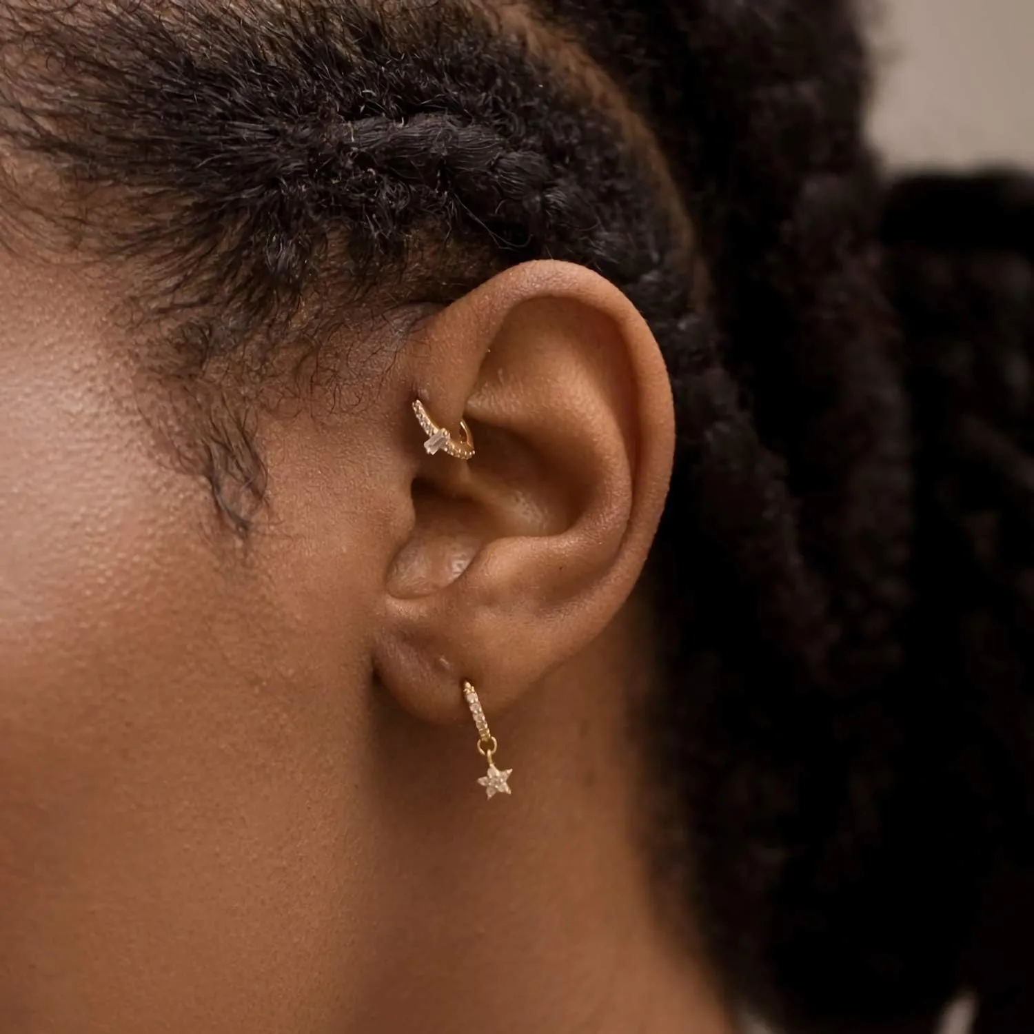 MYEARS Women Earrings Gold Huggie Hoop Dangle Drop 14K Gold Plated Small Simple Hypoallergenic Everyday Jewelry