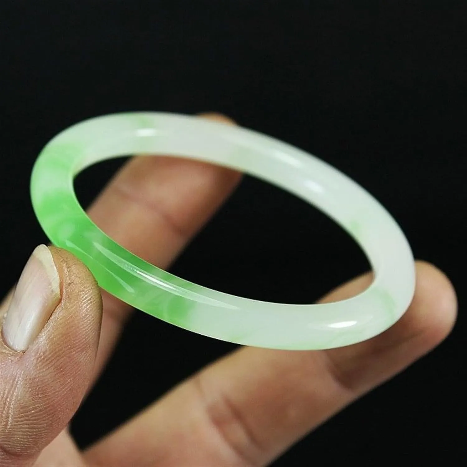 Natural Jade Bangle Women Gifts Men Fine Jewelry Jadeite Bangles Certified Jades Stone Bracelets Accessories Jewellery (Gem Color : 61mm)