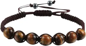 New 2026 Unisex Men Tiger Eye Beaded Bracelets Natural Lava Stone Bangles For Women Adjustable Bracelet Charm Yoga Prayer Jewelry Findings Fashion Trendy Accessories Creative Gift For Women And Men
