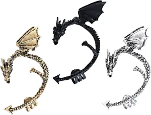 NOLITOY 3pcs Gothic Ear Cuff Clips Stylish Non Pierced Ear Jewelry for Nightclub Vintage Punk Design Durable and Chic Accessory for Parties and Everyday Wear