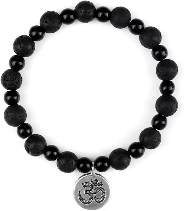 Obsidian Bead Bracelet 6 8mm Tiger Eye Stone Black Lava Men Yoga Bracelets & Bangles Mala Prayer