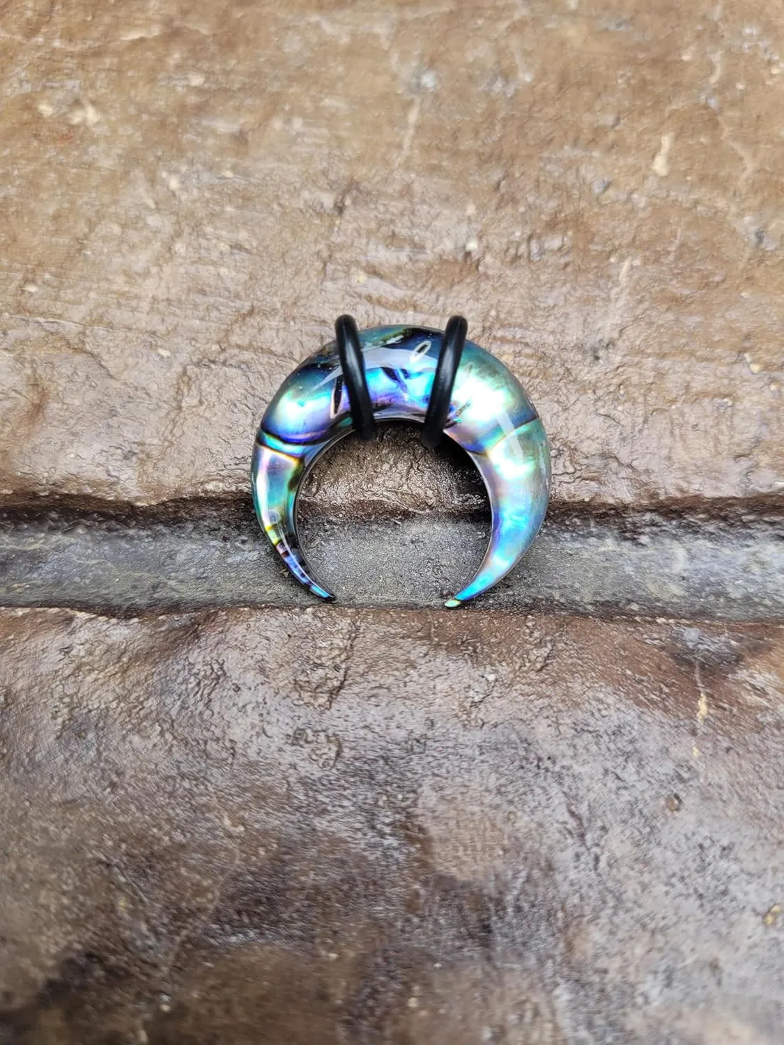 Pair Abalone Shell Pinchers Horseshoes 00g 0g 2g 4g 6g 8g Ear Plugs Tunnels Tapers Gauges Hangers Septum