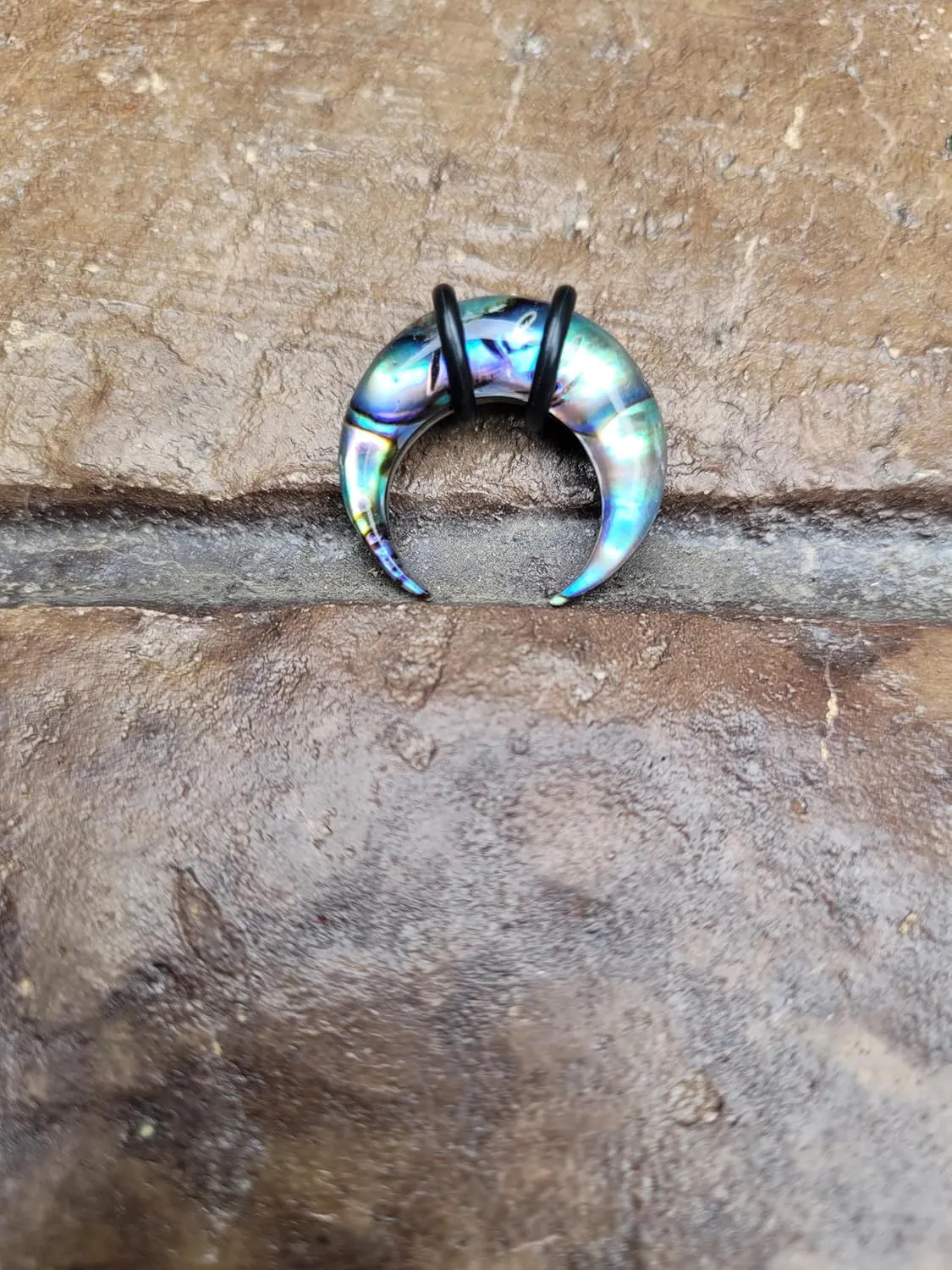 Pair Abalone Shell Pinchers Horseshoes 00g 0g 2g 4g 6g 8g Ear Plugs Tunnels Tapers Gauges Hangers Septum