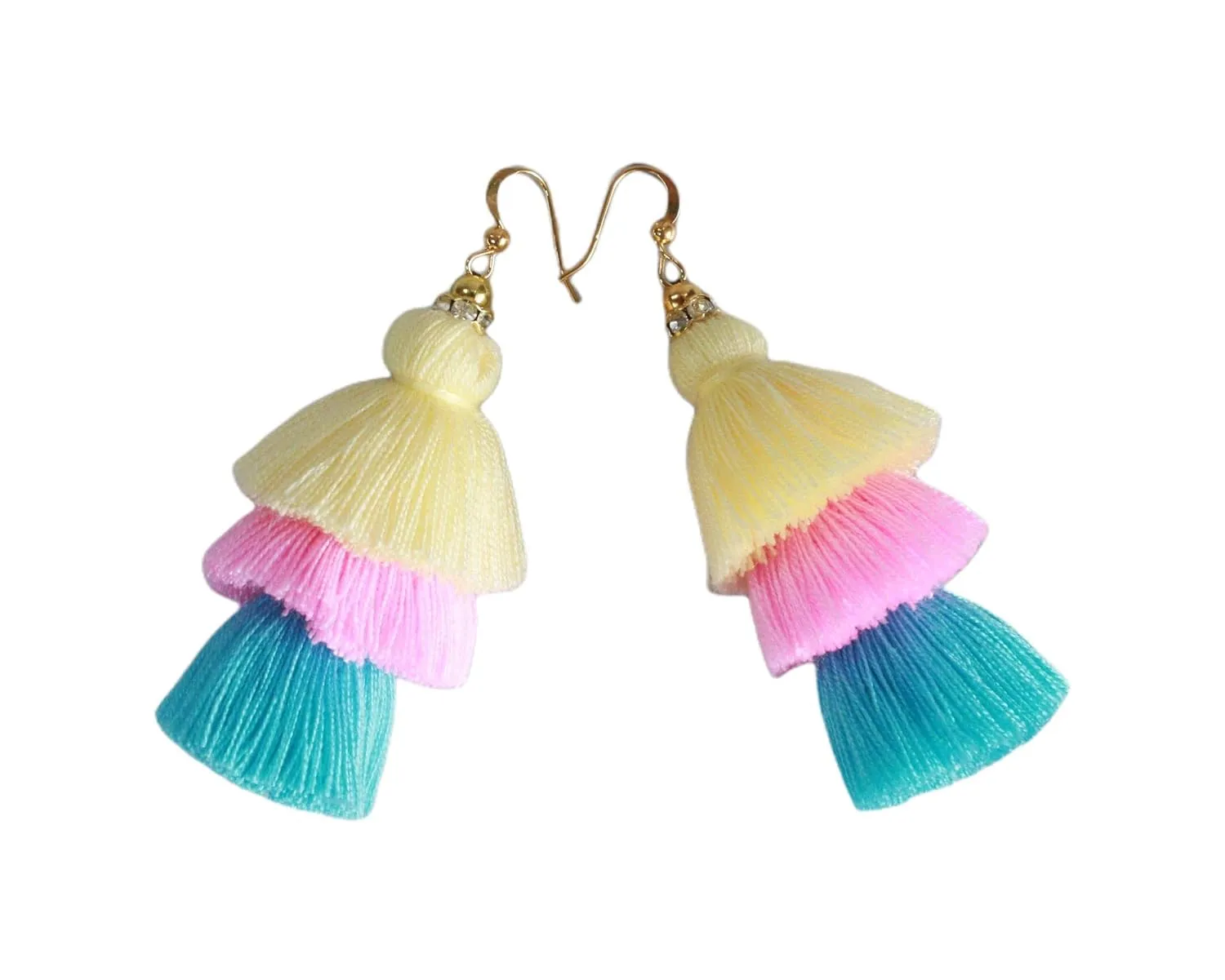 Pastel Tassel Dangle Earrings for Women Girls, Layered Drop Earrings, Jewelry for Bridesmaid, Everyday Fashion Accessories