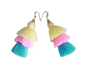 Pastel Tassel Dangle Earrings for Women Girls, Layered Drop Earrings, Jewelry for Bridesmaid, Everyday Fashion Accessories