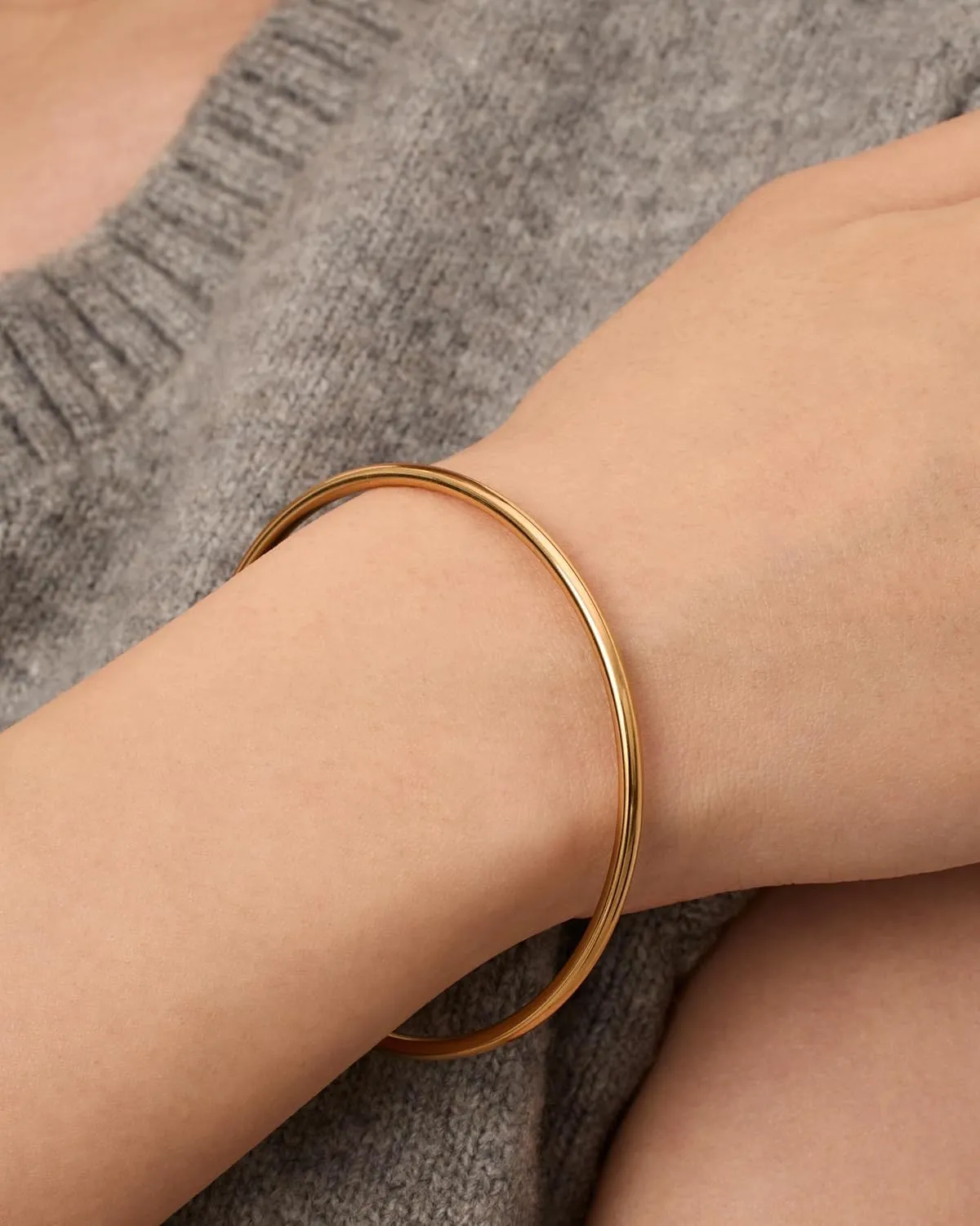 PAVOI 14K Gold Plated Bangle Bracelet for Women | Classic Lightweight Stacking Stainless Steel Bracelet | Single & 2-Pack Bangles