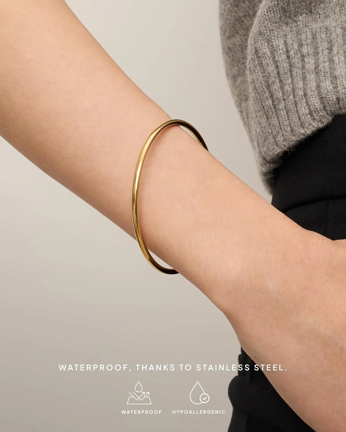 PAVOI 14K Gold Plated Bangle Bracelet for Women | Classic Lightweight Stacking Stainless Steel Bracelet | Single & 2-Pack Bangles