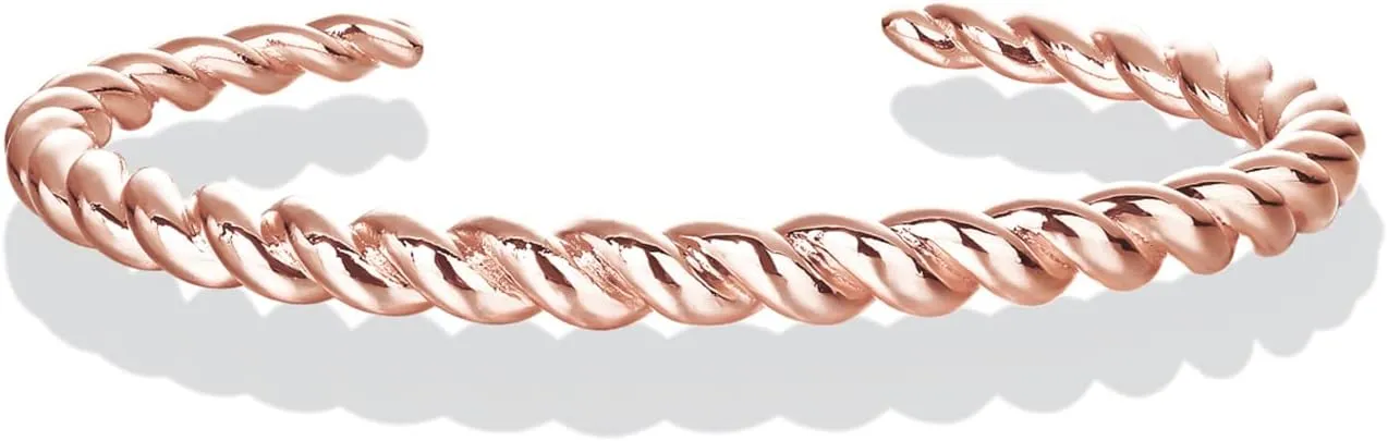 PAVOI Gold Plated Twisted Chunky Bangle Bracelet | 14K Gold Plated | Lightweight Everyday Jewelry