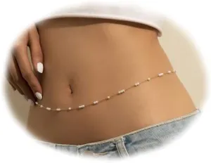 Pearl Waist Chain for Women and Girls Bohemian Tiny Dainty Pearl Belly Body Chains Beach Bikini Fashion Seed Beads Body Jewelry Accessories (pearl belly chain style 1)