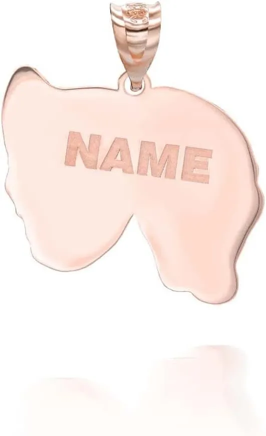 Personalized Name 14K Rose Gold Theater Arts Drama Faces Pendant Necklace Custom Made Any Name