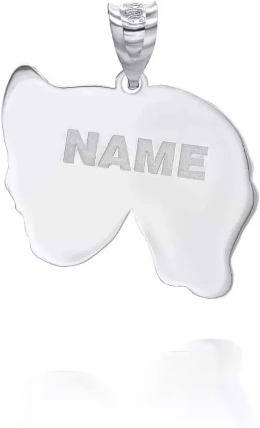 Personalized Name 14K White Gold Theater Arts Drama Faces Pendant Necklace Custom Made Any Name
