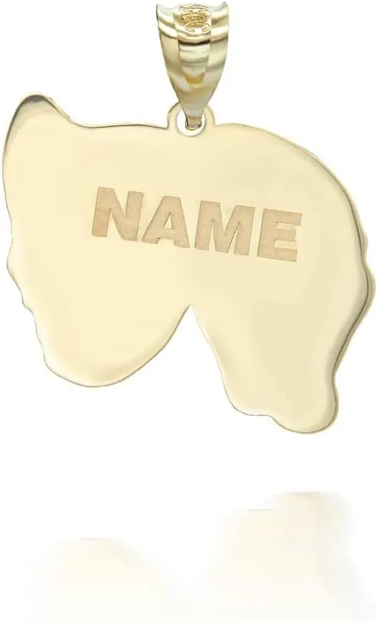 Personalized Name 14K Yellow Gold Theater Arts Drama Faces Pendant Necklace Custom Made Any Name