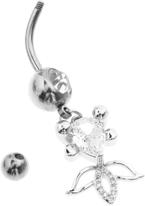 Piercing Belly Button Ring Goldfish Charm Navel Ring for Stylish Everyday Look