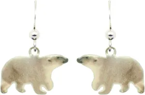 Polar Bear Earrings by d'ears Non-Tarnish Sterling Silver French Hook Ear Wire