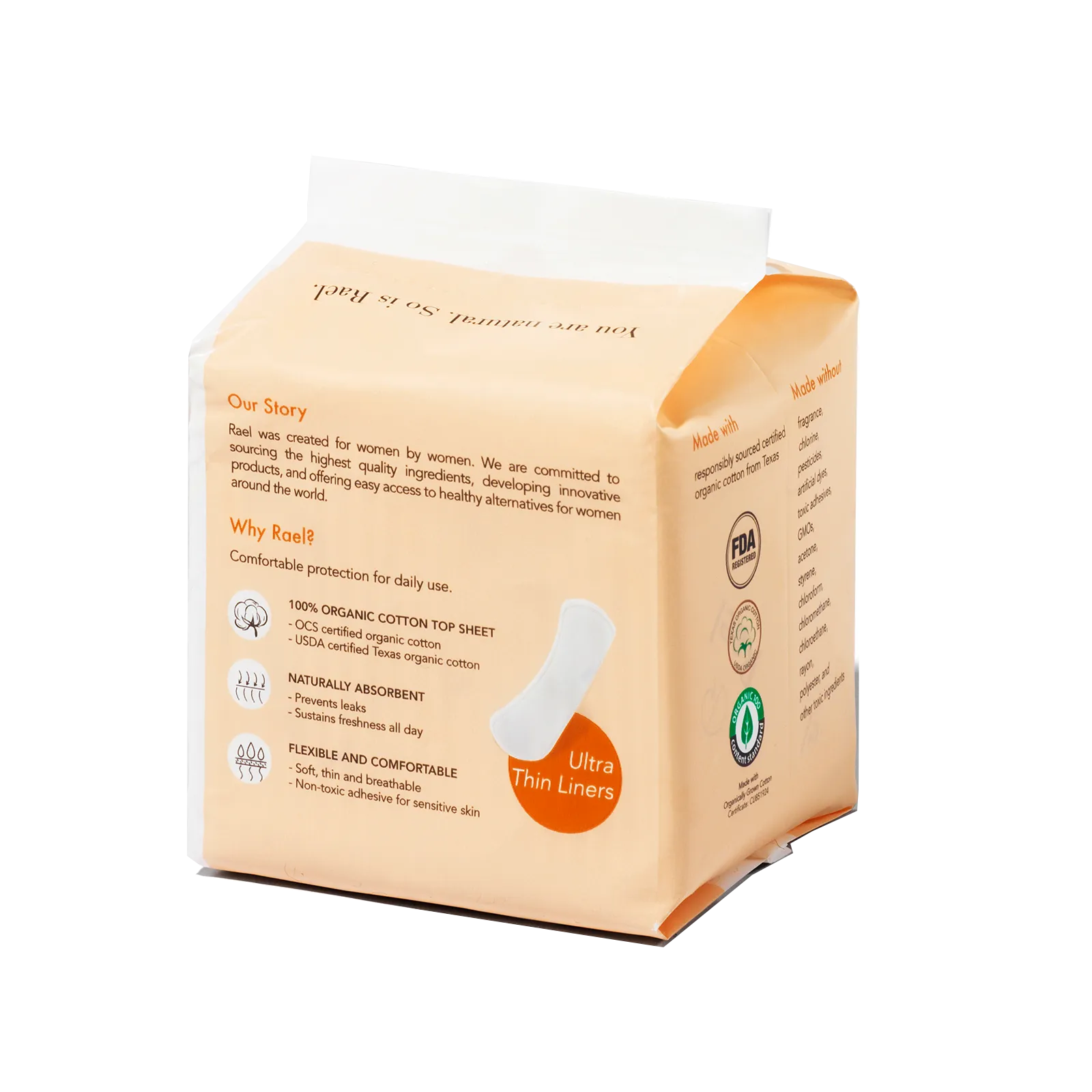 Rael Organic Cotton Regular Panty Liners 20s