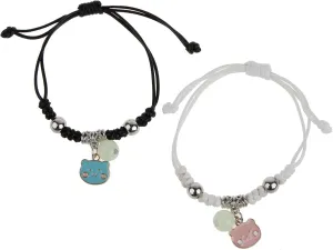 REDYY 2 Pieces Luminous Bead Charm Braided Rope Bangles Couple Promise Bracelets Friendship Matching Bracelet Jewelry for Lover Bracelet