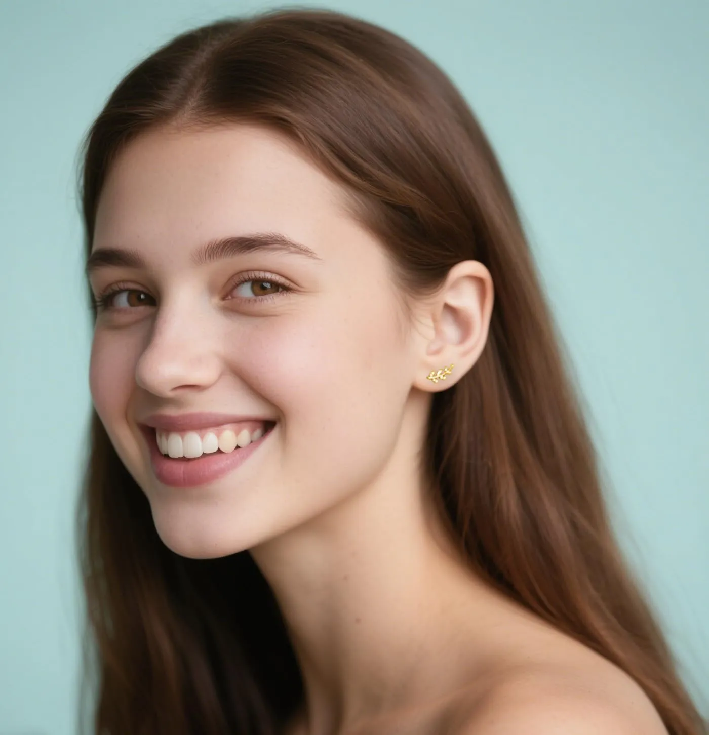Reffeer Solid 925 Sterling Silver Leaf Crawler Stud Earrings for Women Teens Crystal Leaf Stud Earrings
