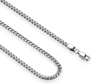 REVEMCN Reve Jewelry 3mm Stainless Steel Franco Chain Necklace for Men and Women, 20-30 Inches
