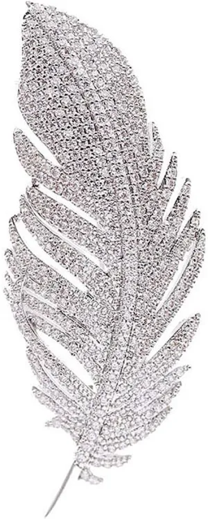 Rhinestone Feather Brooches Pin for Women Men Fashion Crystal Delicate Leaf Brooch Lapel Pins Elegant Dress Accessories Jewelry Boutonniere Corsage for Hat Bag Suit Tie Wedding Birthday