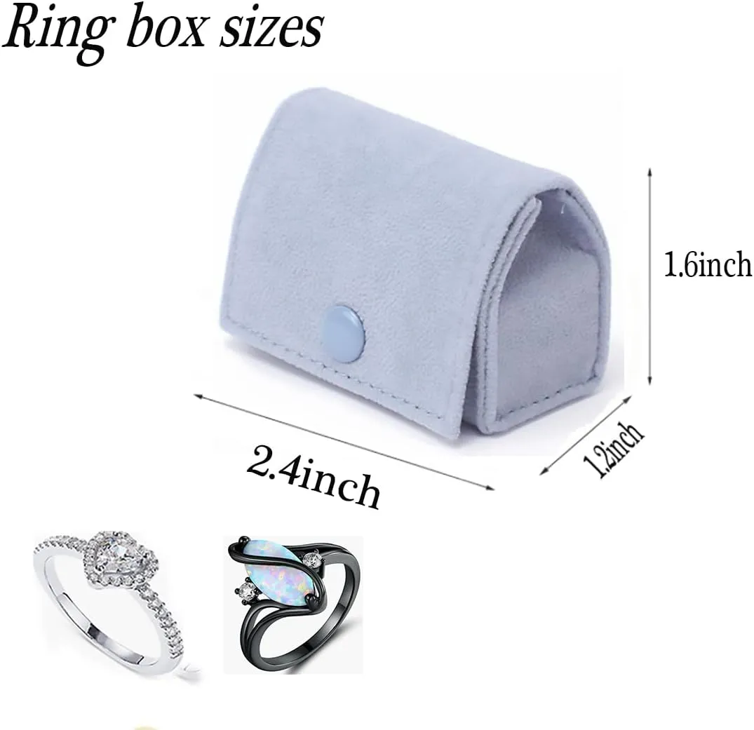 Ring Box, Jewelry Ring Gift Box Vintage Ring Display Holder Case for Wedding Ceremony Proposal Engagement (Blue)