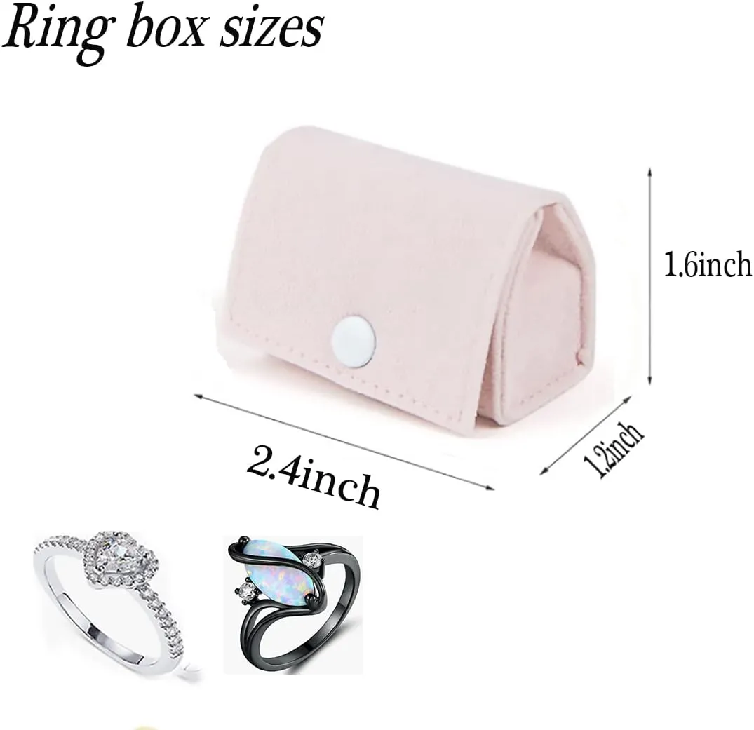 Ring Box, Jewelry Ring Gift Box Vintage Ring Display Holder Case for Wedding Ceremony Proposal Engagement (Plum pink)