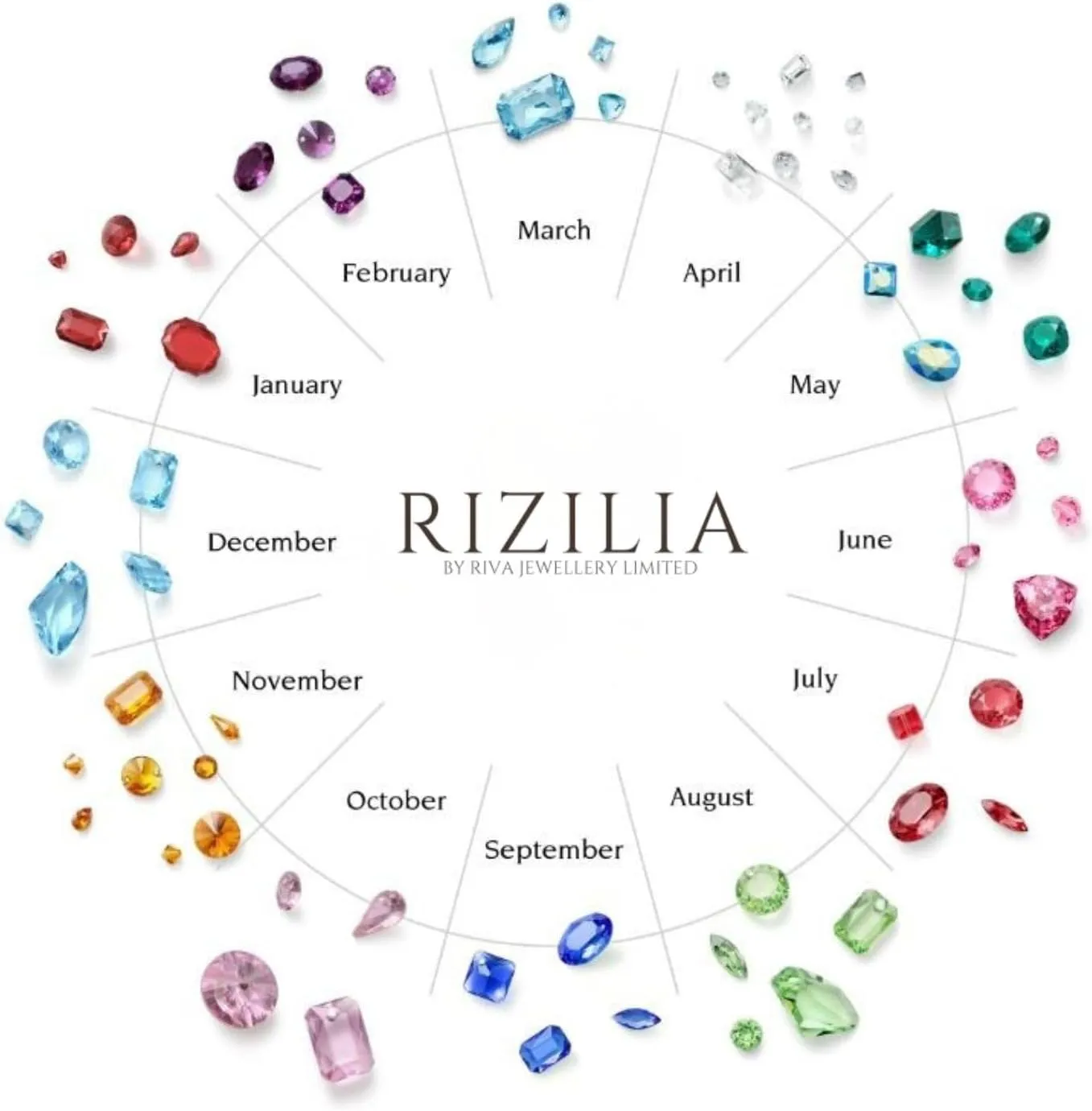 RIZILIA Pendant with 18" Chain & Rectangular Cut CZ [5 Colors available] in White Gold Plated, Simple Modern Elegant