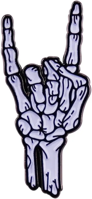 Rock Skull Enamel Pin Skull's Hand Brooch Lapel Pin Metal Enamel Horror Brooch Pin Halloween Accessory for Backpack Clothes Hat Decoration Badges for Women Men Girls Kids Gift Halloween