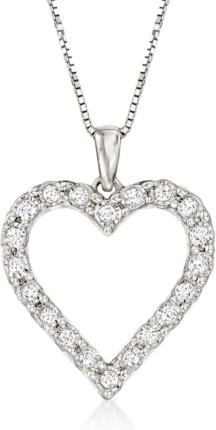Ross-Simons 0.30 ct. t.w. Diamond Heart Pendant Necklace