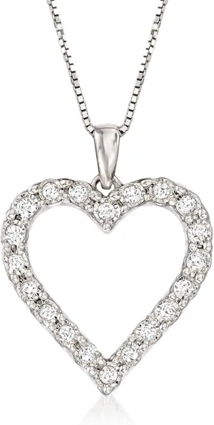 Ross-Simons 0.30 ct. t.w. Diamond Heart Pendant Necklace