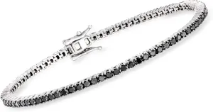 Ross-Simons 3.00 ct. t.w. Black Diamond Tennis Bracelet in Sterling Silver
