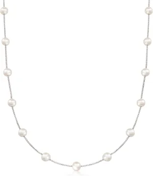 Ross-Simons 6-6.5mm Cultured Pearl Station Necklace