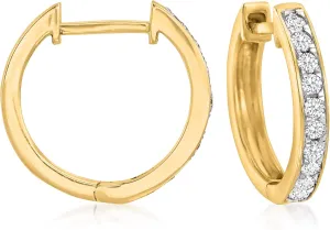 Ross-Simons Diamond Huggie Hoops Earring in 14kt Gold