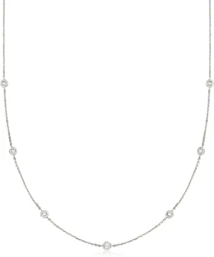 Ross-Simons Diamond Station Necklace in 14kt Gold