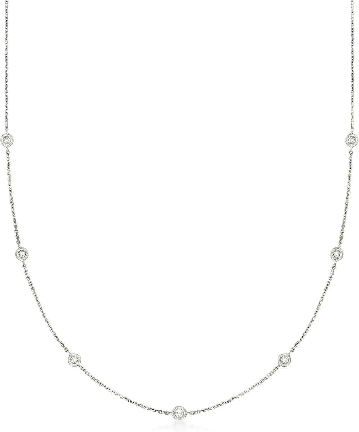 Ross-Simons Diamond Station Necklace in 14kt Gold
